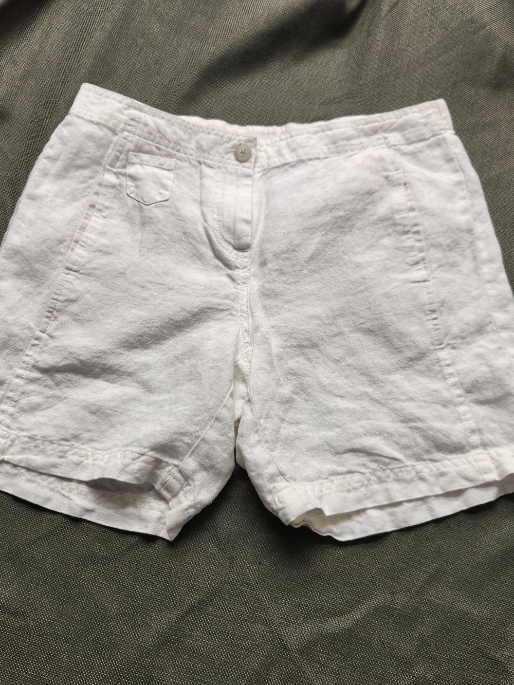 ⭐️J. Jill 100% Linen Shorts White High Rise Size 6P Summer Coastal Classic